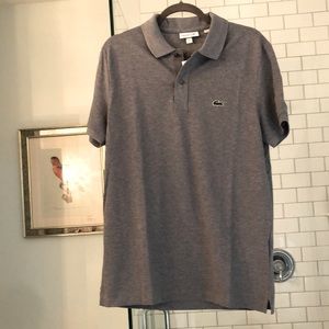 Lacoste mens polo gray size 5 L